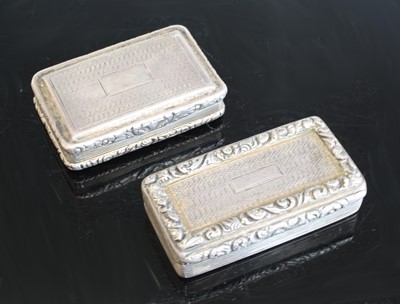 Lot 2156 - Two George III silver snuff boxes, each of...