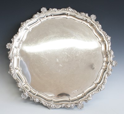 Lot 2202 - An early 20th century large silver salver in...