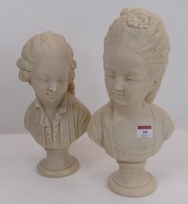 Lot 10 - A simulated marble head and shoulders bust of...