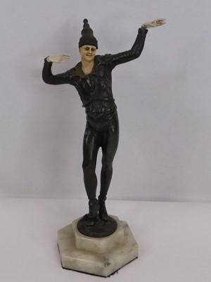 Lot 17 - An Austrian Art Deco style figure of a jester,...