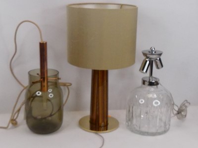 Lot 22 - A Czech Bandaska smoked glass pendant light, h....