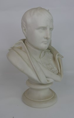 Lot 32 - A parian head and shoulders bust of Napoleon...