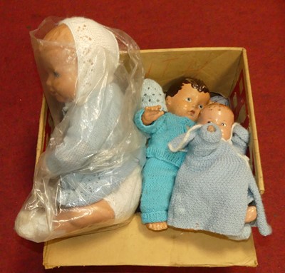 Lot 88 - A collection of three vintage celluloid dolls