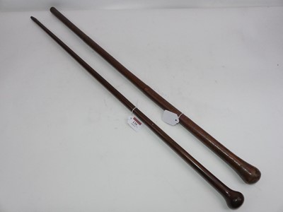 Lot 135 - A vintage turned hardwood walking stick,...