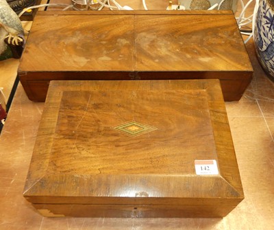 Lot 142 - A Victorian inlaid walnut writing slope,...