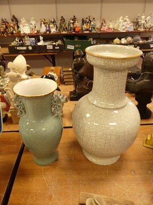 Lot 164 - A Chinese white crackle glaze vase, of...