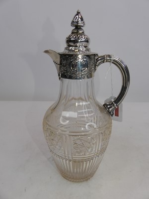 Lot 288 - A Victorian silver mounted cut glass claret...