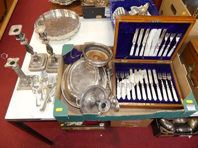 Lot 251 - A collection of silver plated wares, to...