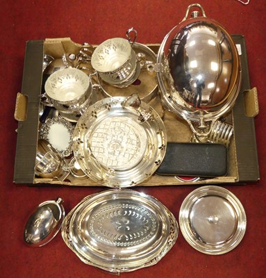 Lot 255 - A collection of silver plated wares, to...