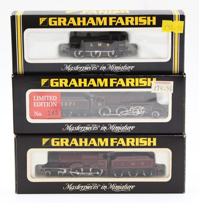 Lot 463 - Three N gauge Graham Farish LMS locomotives:...