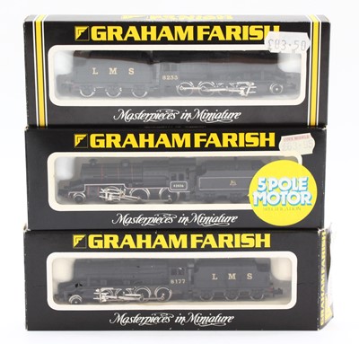 Lot 465 - Three N gauge Graham Farish LMS locomotives:...