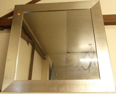 Lot 1027 - A reproduction silvered framed square mirror,...