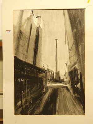 Lot 1031 - Diane Stevenson - Street scene, sepia...