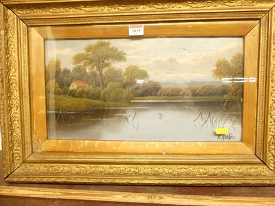 Lot 1035 - Etty Houghton (1835-1905) - River landscape,...