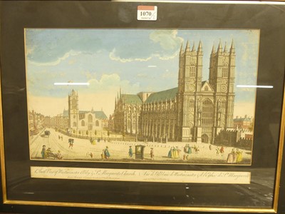 Lot 1070 - Pair; A South view of Westminster Abbey & St...