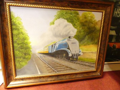 Lot 1083 - Pat Dolphin - The Yorkshire Pullman, oil on...