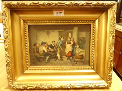 Lot 1109 - After David Tenniers - Tavern interior scene,...