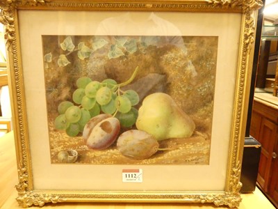 Lot 1112 - H.B. Manley - Pair; Still life with fruit upon...