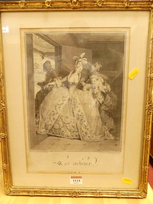 Lot 1114 - After J.M. Moreau - Les Adieux, monochrome...