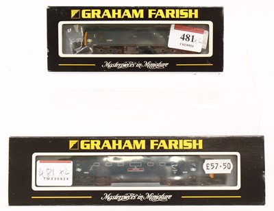 Lot 481 - Two N gauge Graham Farish BR blue locomotives:...