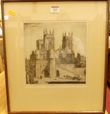 Lot 1122 - E.F. Powell - York Minster, etching, signed,...