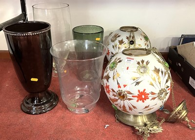 Lot 643 - A collection of glassware, to include storm...