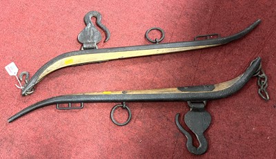 Lot 618 - A pair of vintage horse hames, length 81cm