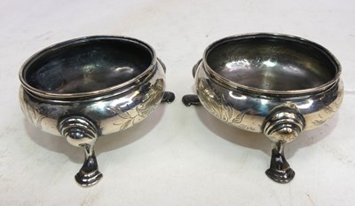 Lot 394 - A pair of silver table salts, standing up...