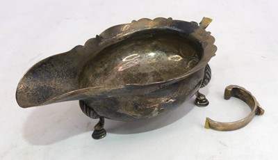 Lot 400 - A George III Scottish silver sauceboat, of...