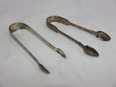 Lot 449 - Two pairs of Georgian silver sugar nips, 3.2ozt