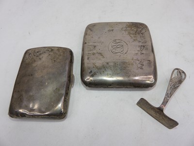 Lot 458 - A George V silver pocket cigarette case,...