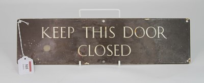 Lot 505 - An enamel on metal sign inscribed 'Keep this...