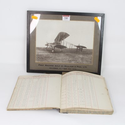 Lot 540 - An early 20th century flight log book, dating...