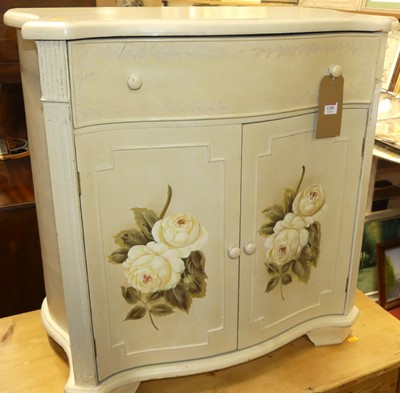 Lot 1205 - A French style grey and floral painted...