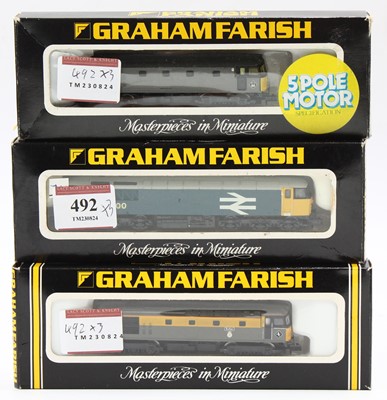 Lot 492 - Three N Gauge Graham Farish BR Diesel...