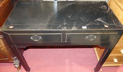 Lot 1219 - A contemporary Chinese ebonised two-drawer...