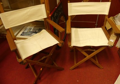 Lot 1221 - A pair of contemporary teak folding director's...