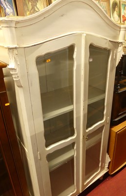 Lot 1241 - A rustic French white painted double door...