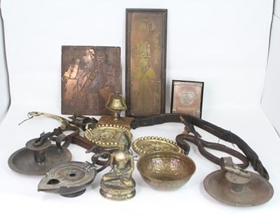 Lot 560 - A collection of metalware, to include a copper...