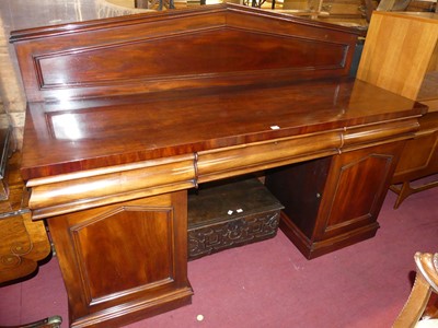 Lot 1270 - An early Victorian mahogany ledge back twin...