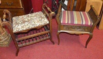 Lot 1304 - A late Victorian walnut and later striped...