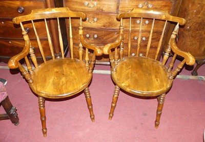 Lot 1362 - A pair of early 20th century elm, beech and...