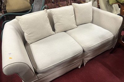 Lot 1365 - A contemporary pale grey upholstered...