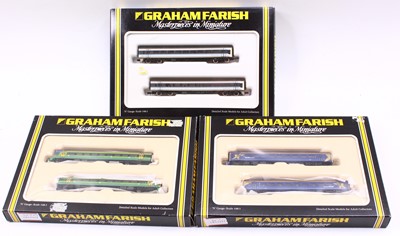 Lot 507 - Three N Gauge Graham Farish DMU sets: one...