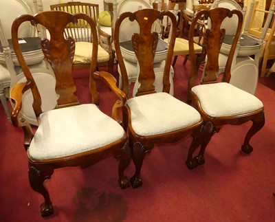 Lot 1370 - A set of ten contemporary walnut and figured...