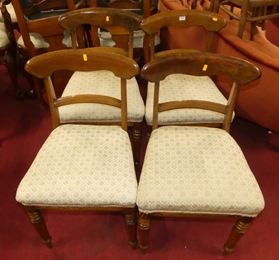 Lot 1372 - A set of four 19th century mahogany barback...