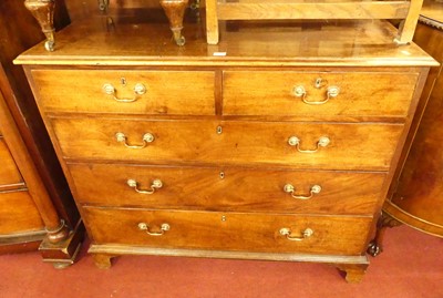 Lot 1391 - A George III mahogany squarefront chest, of...