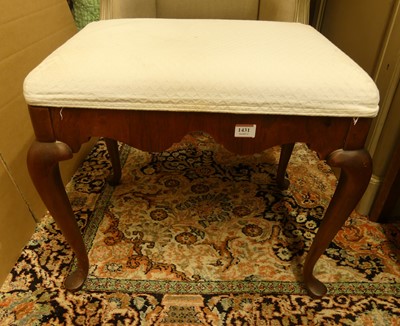 Lot 1431 - A walnut dressing stool in the Georgian taste,...