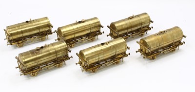 Lot 251 - Six unpainted long wheelbase 0-gauge 4-wheel...