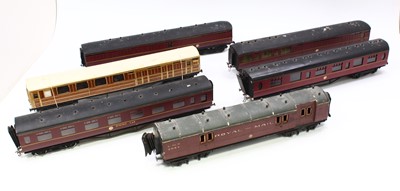 Lot 256 - Six bogie coaches, 0-gauge, kit built from...